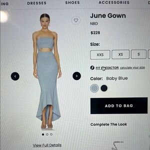 Revolve Light Blue Strapless Asymmetrical Gown